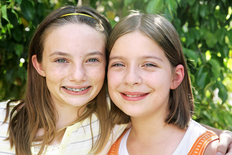 girls smiling
